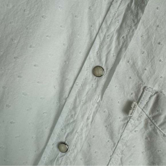 Levi’s Womens Pearl Snap Button Down Top Large Western White Swiss Dot Cotton - Picture 6 of 16